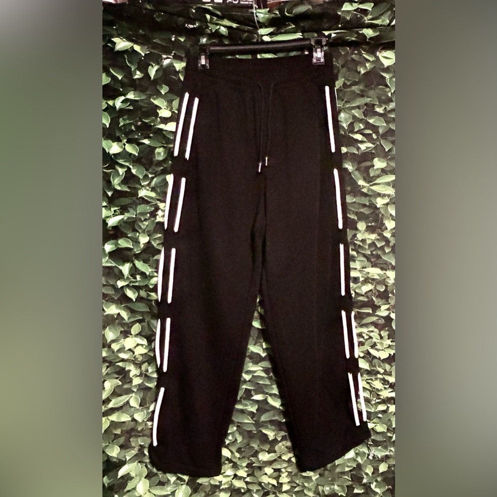 Tide Eku Sweatpants Black Drawstring Pockets Rope Accent Sides Junior Large